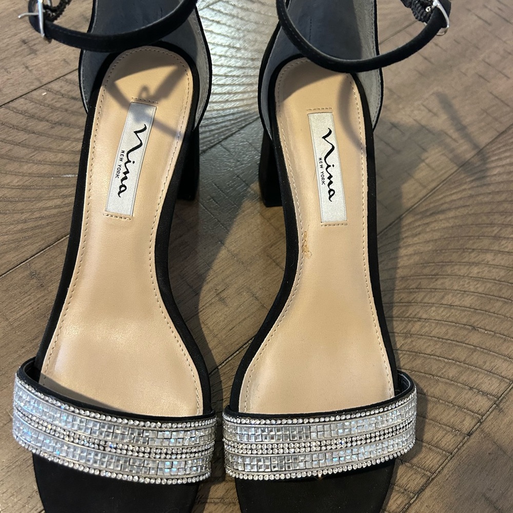 Nina Black and Silver Women's Sandals